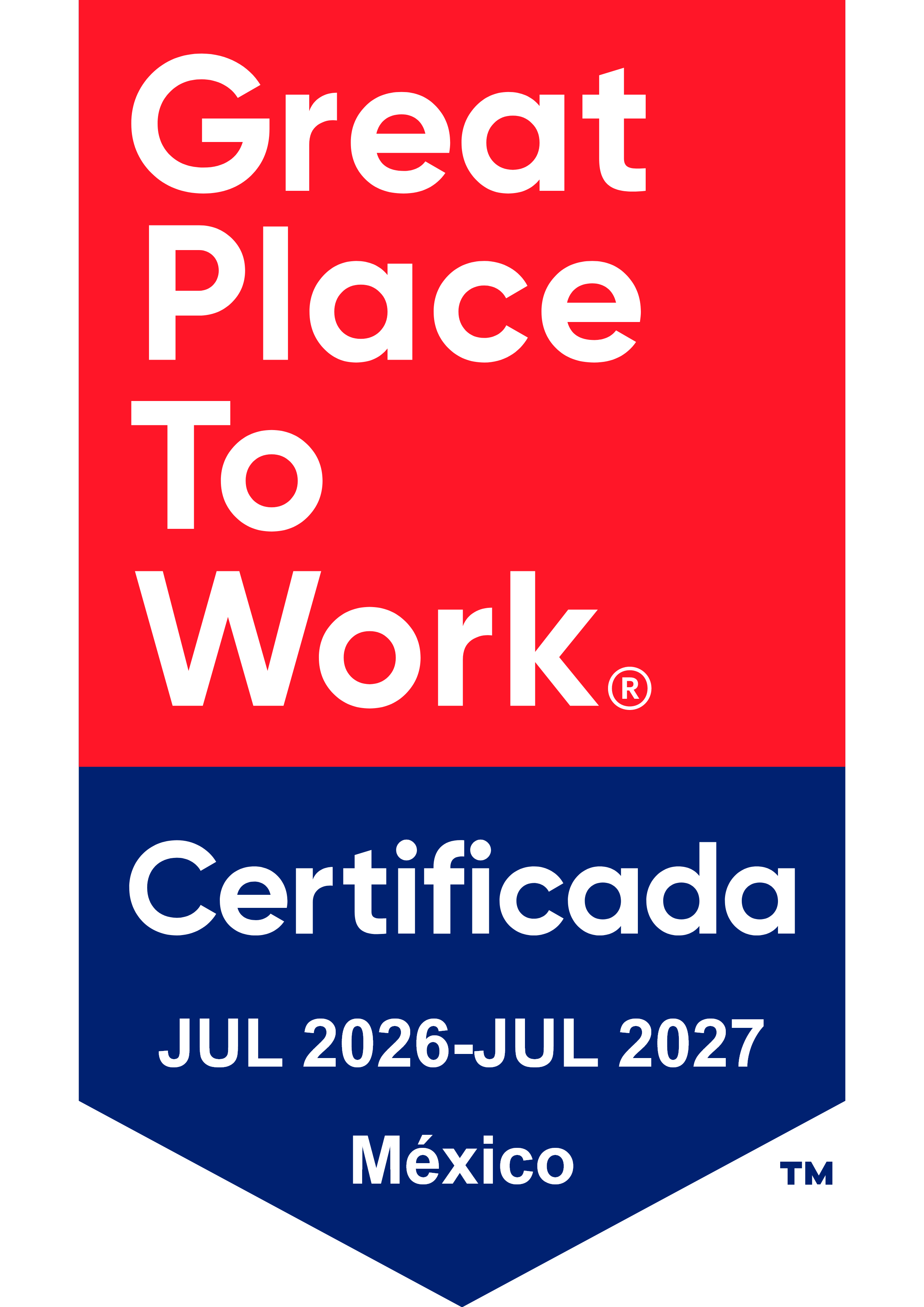 Great Place To Work — Certificada julio 2026 a julio 2027, México